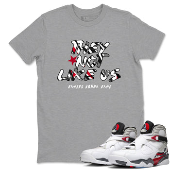 Sneaker match tees – Sneaker Tees To Match Air Jordan 8 Bunny Shoes Air Jordan 8 Bunny White and True Red – They Not Like Us Tee Heather Grey 1