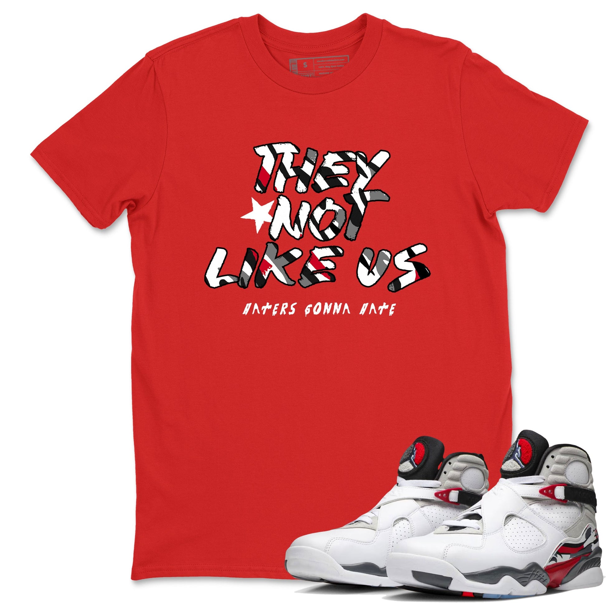 Sneaker match tees – Sneaker Tees To Match Air Jordan 8 Bunny Shoes Air Jordan 8 Bunny White and True Red – They Not Like Us Tee Red 1
