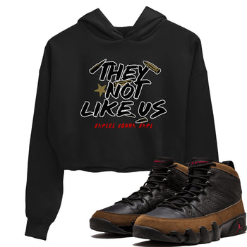 9s Olive shirts to match jordans They Not Like Us sneaker match tees Air Jordan 9 Olive match shoes to clothes SNRT Sneaker Tees unisex cotton Black 1 crop tee