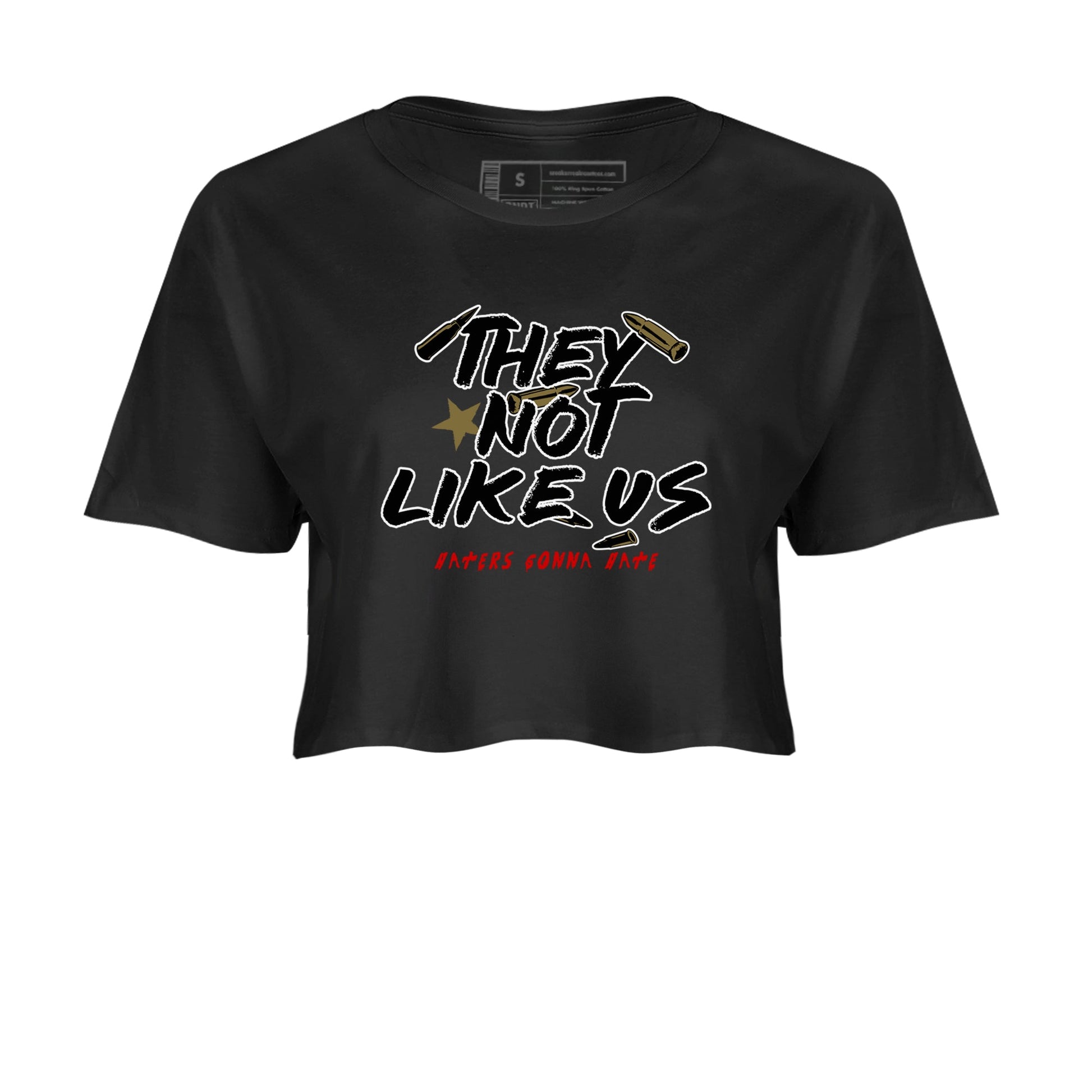 9s Olive shirts to match jordans They Not Like Us sneaker match tees Air Jordan 9 Olive match shoes to clothes SNRT Sneaker Tees unisex cotton Black 2 crop tee