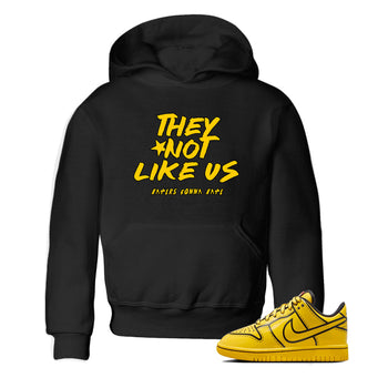 Sneaker match tees – Sneaker Tees To Match Dunk Tour Yellow Shoes – They Not Like Us Kids T-Shirt Black 1