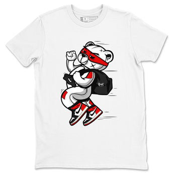 1s Black Toe Reimagined shirts to match jordans Thief Bear sneaker match tees Air Jordan 1 Black Toe Reimagined SNRT Sneaker Release Tees unisex cotton White 2 crew neck shirts