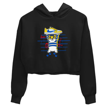 Air Jordan 1 Travis x Scott x Canary shirt to match jordans Thief Cat sneaker tees Air Jordan 1 Travis Scott Canary SNRT Sneaker Release Tees Black 2 crop length shirt