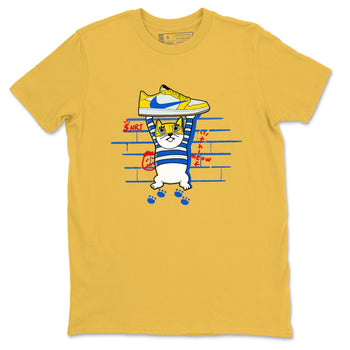 Air Jordan 1 Travis x Scott x Canary shirt to match jordans Thief Cat sneaker tees Air Jordan 1 Travis Scott Canary SNRT Sneaker Release Tees unisex cotton Daisy 2 crew neck shirt