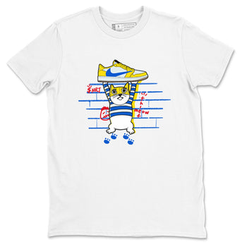 Air Jordan 1 Travis x Scott x Canary shirt to match jordans Thief Cat sneaker tees Air Jordan 1 Travis Scott Canary SNRT Sneaker Release Tees unisex cotton White 2 crew neck shirt