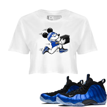 Air Foamposite One Royal shirts to match jordans Thief Mouse sneaker match tees Foams One Royal match shoes to clothes SNRT Sneaker Tees unisex cotton White 1 crop tee