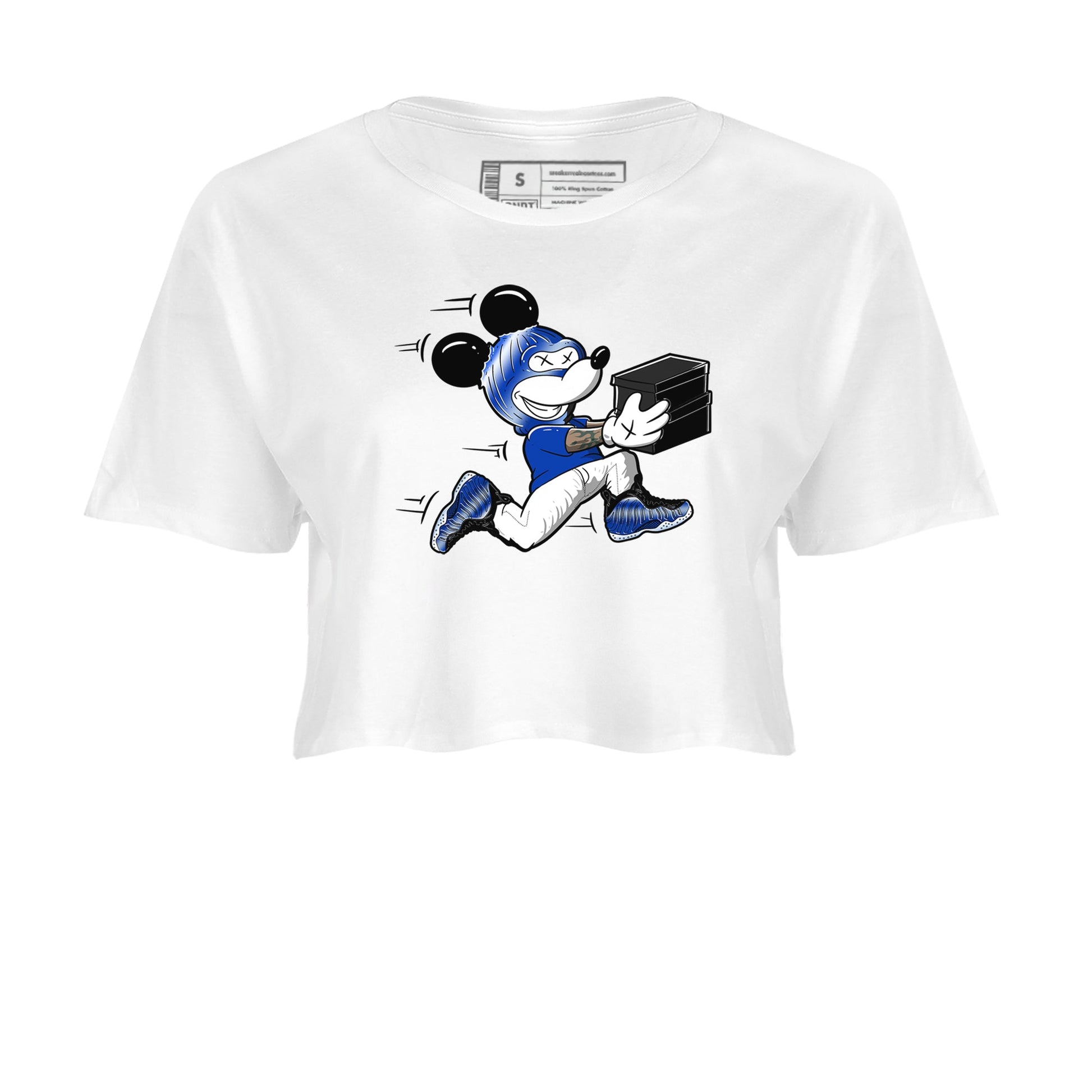 Air Foamposite One Royal shirts to match jordans Thief Mouse sneaker match tees Foams One Royal match shoes to clothes SNRT Sneaker Tees unisex cotton White 2 crop tee