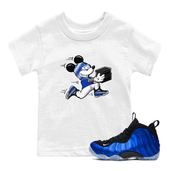 Air Foamposite One Royal shirts to match jordans Thief Mouse sneaker match tees Foams One Royal match shoes to clothes SNRT Sneaker Tees Youth Baby White 1 tee