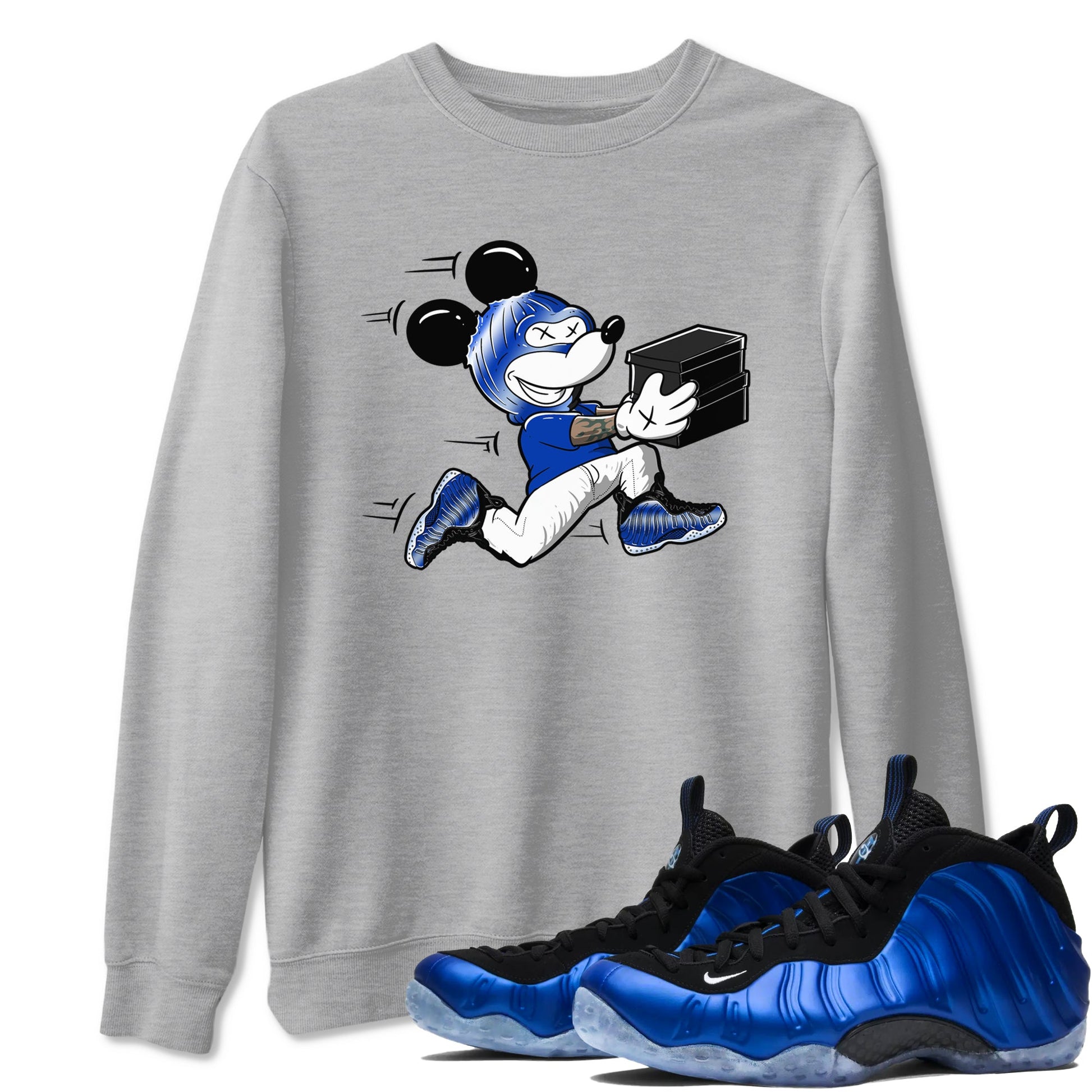 Air Foamposite One Royal shirts to match jordans Thief Mouse sneaker match tees Foams One Royal match shoes to clothes SNRT Sneaker Tees unisex cotton Heather Grey 1 shirts