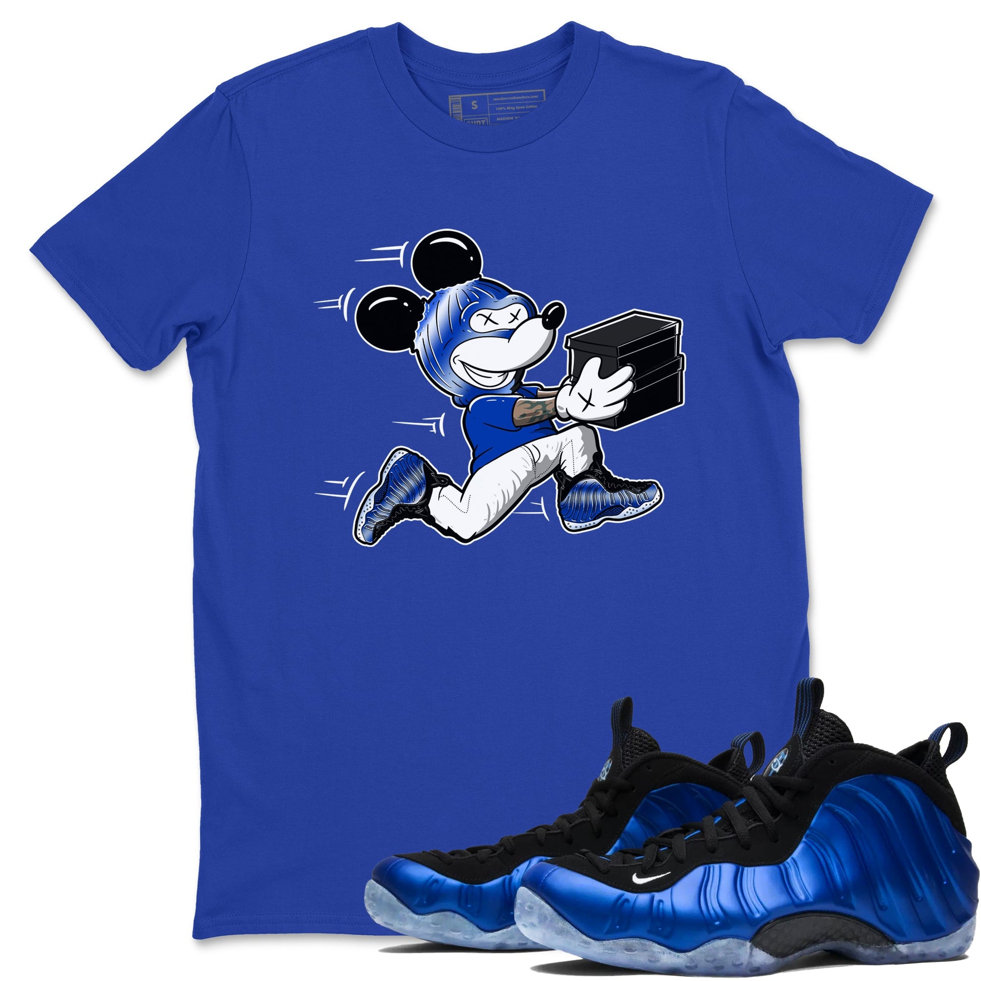 Air Foamposite One Royal shirts to match jordans Thief Mouse sneaker match tees Foams One Royal match shoes to clothes SNRT Sneaker Tees unisex cotton Royal Blue 1 shirts