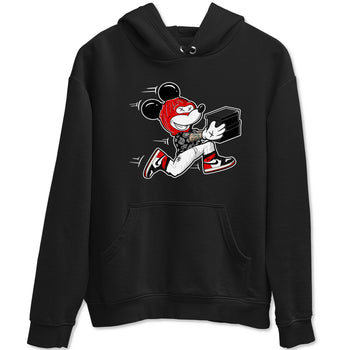1s Black Toe Reimagined shirts to match jordans Thief Mouse sneaker match tees Air Jordan 1 Black Toe Reimagined SNRT Sneaker Release Tees unisex cotton Black 2 crew neck shirts