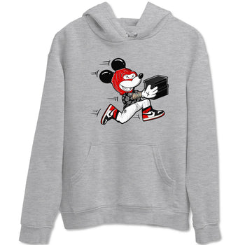 1s Black Toe Reimagined shirts to match jordans Thief Mouse sneaker match tees Air Jordan 1 Black Toe Reimagined SNRT Sneaker Release Tees unisex cotton Heather Grey 2 crew neck shirts