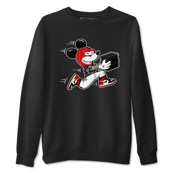 1s Black Toe Reimagined shirts to match jordans Thief Mouse sneaker match tees Air Jordan 1 Black Toe Reimagined SNRT Sneaker Release Tees unisex cotton Black 2 crew neck shirts