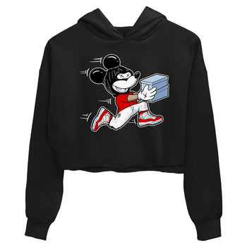 11s Cherry shirts to match jordans Thief Mouse sneaker match tees Air Jordan 11 Retro Cherry match shoes to clothes SNRT Sneaker Tees unisex cotton Black 2 crop tee