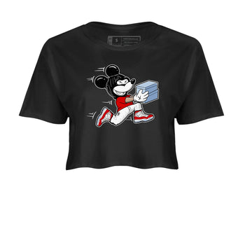 11s Cherry shirts to match jordans Thief Mouse sneaker match tees Air Jordan 11 Retro Cherry match shoes to clothes SNRT Sneaker Tees unisex cotton Black 2 crop tee