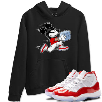 11s Cherry shirts to match jordans Thief Mouse sneaker match tees Air Jordan 11 Retro Cherry match shoes to clothes SNRT Sneaker Tees unisex cotton Black 1 shirts