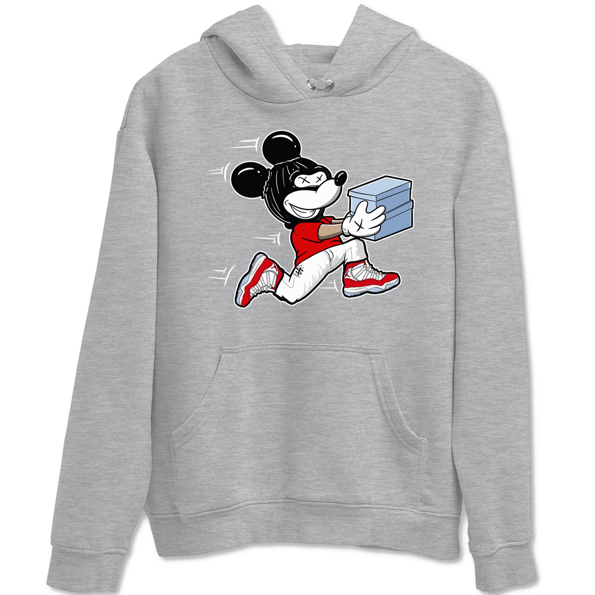 11s Cherry shirts to match jordans Thief Mouse sneaker match tees Air Jordan 11 Retro Cherry match shoes to clothes SNRT Sneaker Tees unisex cotton Heather Grey 2 shirts