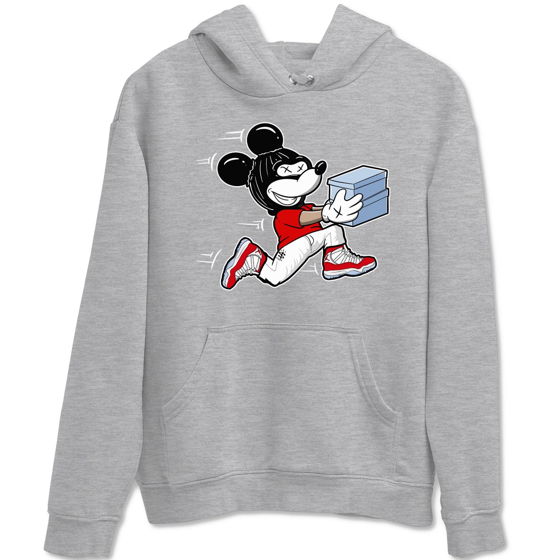 11s Cherry shirts to match jordans Thief Mouse sneaker match tees Air Jordan 11 Retro Cherry match shoes to clothes SNRT Sneaker Tees unisex cotton Heather Grey 2 shirts