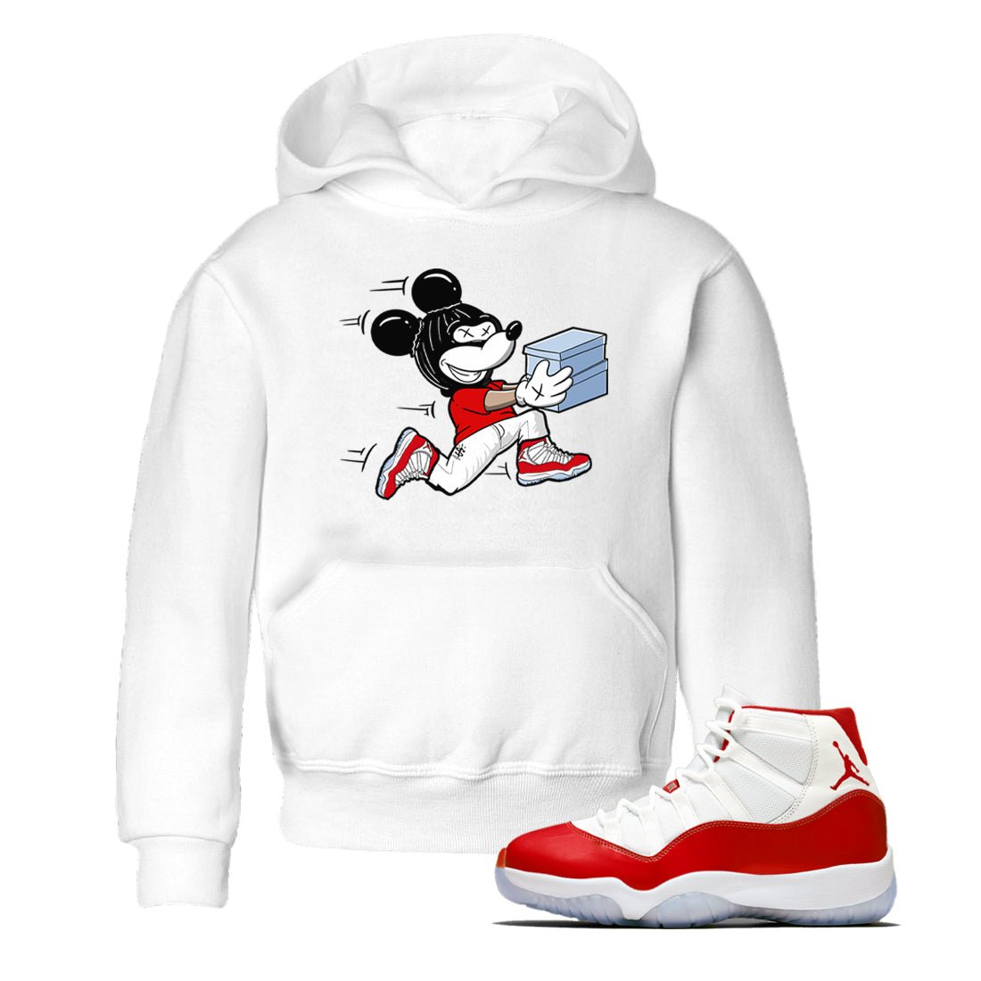 11s Cherry shirts to match jordans Thief Mouse sneaker match tees Air Jordan 11 Retro Cherry match shoes to clothes SNRT Sneaker Tees Youth Baby White 1 tee