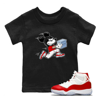 11s Cherry shirts to match jordans Thief Mouse sneaker match tees Air Jordan 11 Retro Cherry match shoes to clothes SNRT Sneaker Tees Youth Baby Black 1 tee