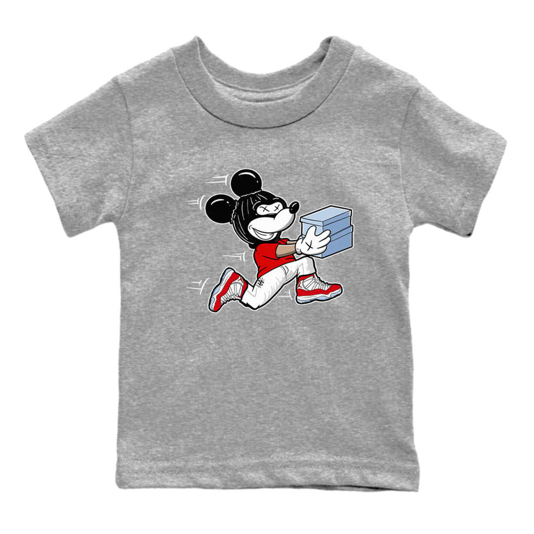 11s Cherry shirts to match jordans Thief Mouse sneaker match tees Air Jordan 11 Retro Cherry match shoes to clothes SNRT Sneaker Tees Youth Baby Heather Grey 2 tee