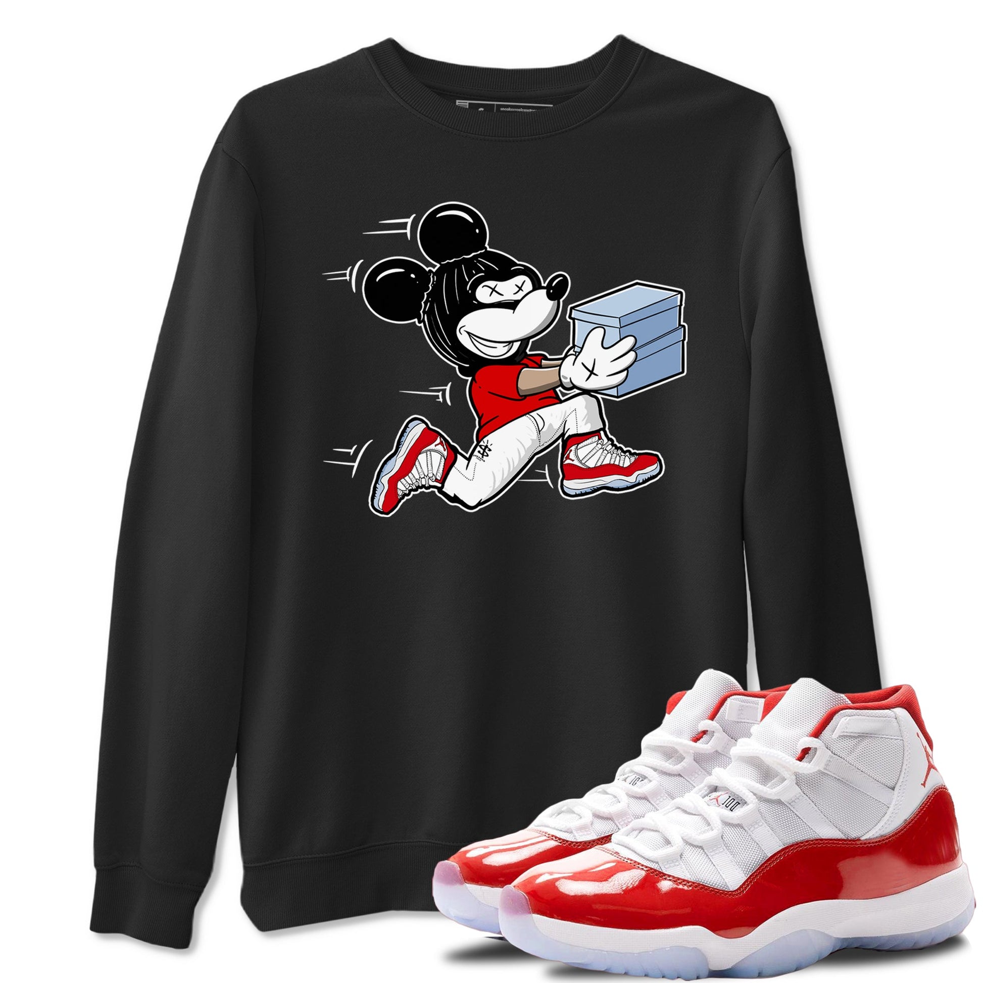 11s Cherry shirts to match jordans Thief Mouse sneaker match tees Air Jordan 11 Retro Cherry match shoes to clothes SNRT Sneaker Tees unisex cotton Black 1 shirts
