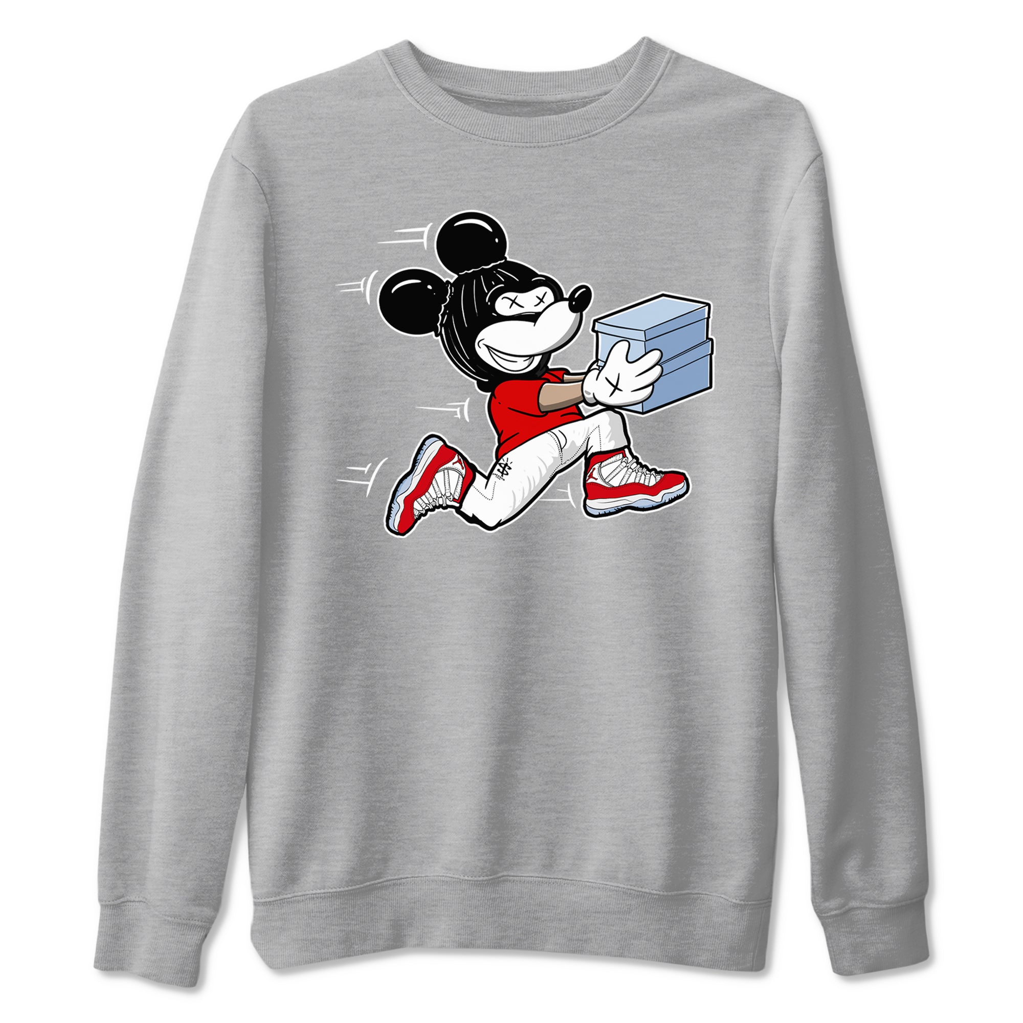 11s Cherry shirts to match jordans Thief Mouse sneaker match tees Air Jordan 11 Retro Cherry match shoes to clothes SNRT Sneaker Tees unisex cotton Heather Grey 2 shirts