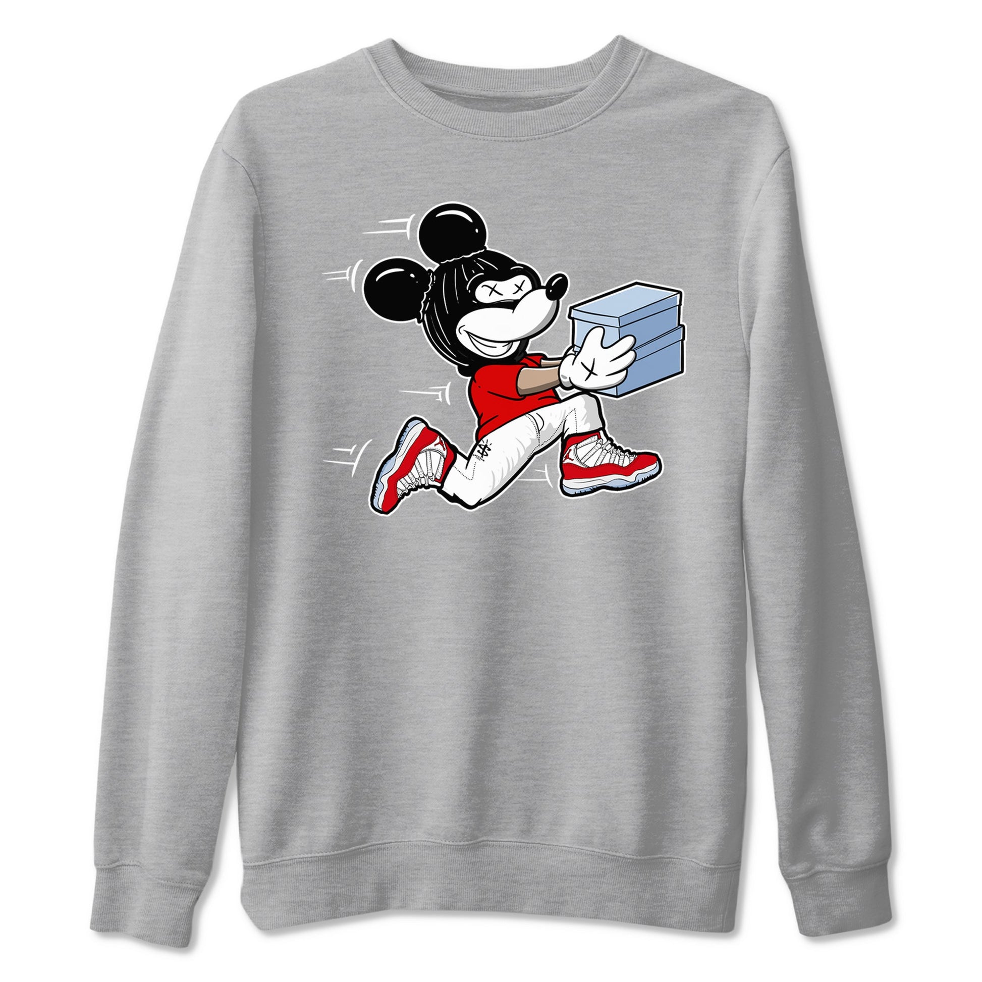 11s Cherry shirts to match jordans Thief Mouse sneaker match tees Air Jordan 11 Retro Cherry match shoes to clothes SNRT Sneaker Tees unisex cotton Heather Grey 2 shirts
