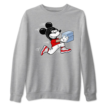 11s Cherry shirts to match jordans Thief Mouse sneaker match tees Air Jordan 11 Retro Cherry match shoes to clothes SNRT Sneaker Tees unisex cotton Heather Grey 2 shirts