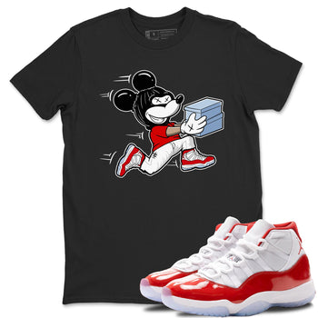 11s Cherry shirts to match jordans Thief Mouse sneaker match tees Air Jordan 11 Retro Cherry match shoes to clothes SNRT Sneaker Tees unisex cotton Black 1 shirts