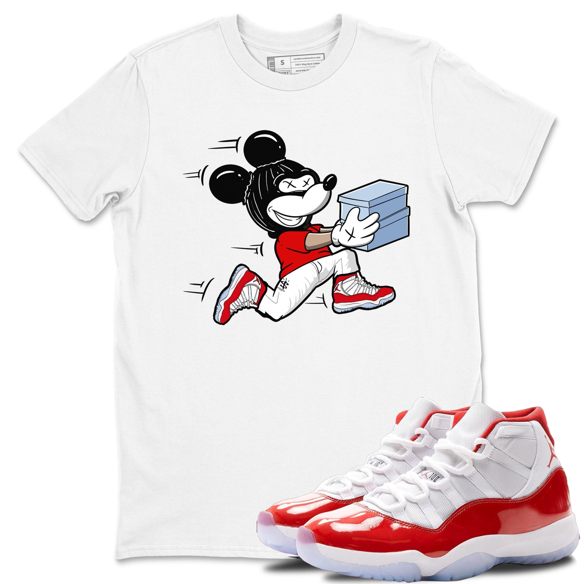 11s Cherry shirts to match jordans Thief Mouse sneaker match tees Air Jordan 11 Retro Cherry match shoes to clothes SNRT Sneaker Tees unisex cotton White 1 shirts