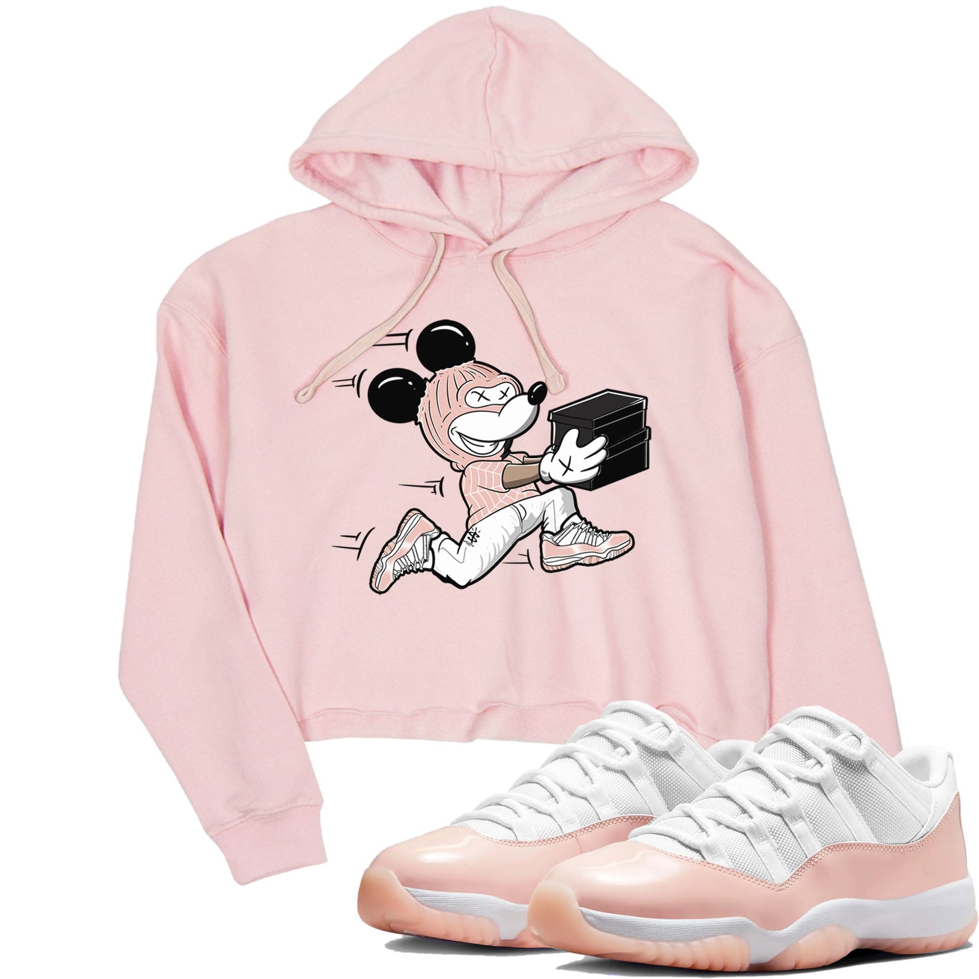 11s Legend Pink shirt to match jordans Thief Mouse sneaker tees Air Jordan 11 Legend Pink SNRT Sneaker Release Tees Pink 1 crop length shirt