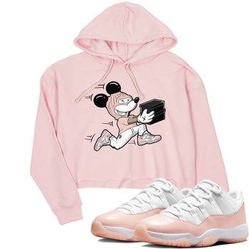 11s Legend Pink shirt to match jordans Thief Mouse sneaker tees Air Jordan 11 Legend Pink SNRT Sneaker Release Tees Pink 1 crop length shirt