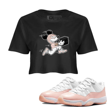 11s Legend Pink shirt to match jordans Thief Mouse sneaker tees Air Jordan 11 Legend Pink SNRT Sneaker Release Tees Black 1 crop length shirt
