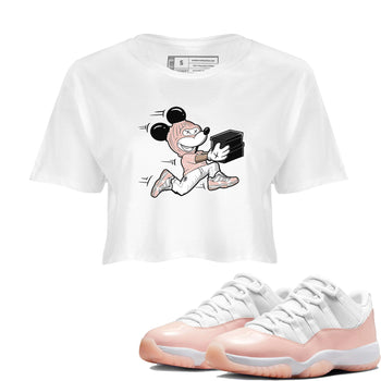 11s Legend Pink shirt to match jordans Thief Mouse sneaker tees Air Jordan 11 Legend Pink SNRT Sneaker Release Tees White 1 crop length shirt