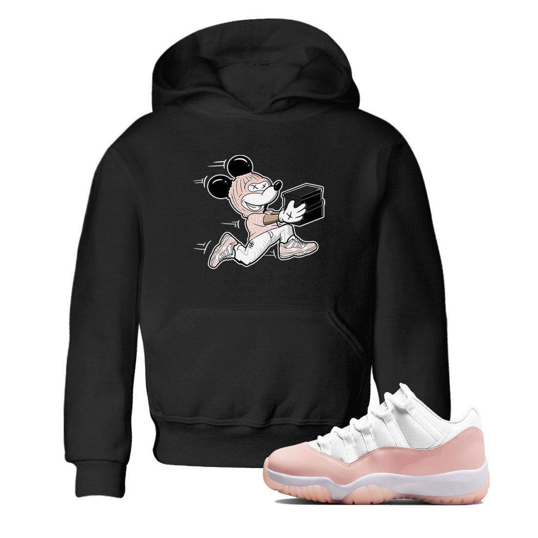 11s Legend Pink shirt to match jordans Thief Mouse sneaker tees Air Jordan 11 Legend Pink SNRT sneaker release tees baby toddler Black 1 cotton Shirt