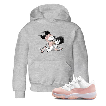 11s Legend Pink shirt to match jordans Thief Mouse sneaker tees Air Jordan 11 Legend Pink SNRT sneaker release tees baby toddler Heather Grey 1 cotton Shirt