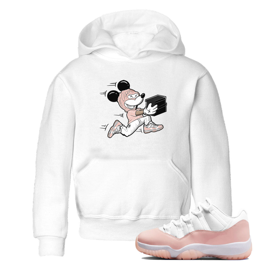 11s Legend Pink shirt to match jordans Thief Mouse sneaker tees Air Jordan 11 Legend Pink SNRT sneaker release tees baby toddler White 1 cotton Shirt