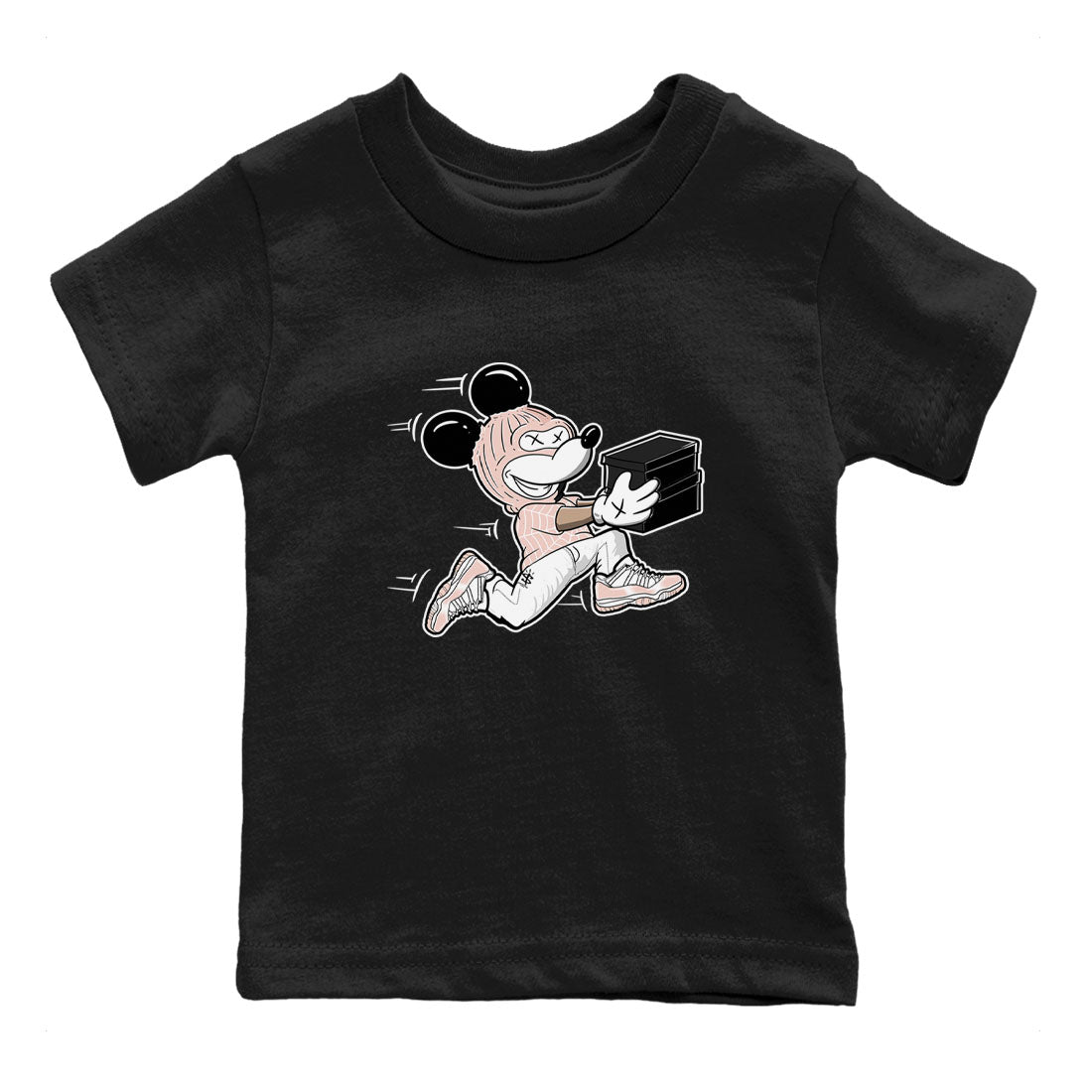 11s Legend Pink shirt to match jordans Thief Mouse sneaker tees Air Jordan 11 Legend Pink SNRT sneaker release tees baby toddler Black 2 cotton Shirt