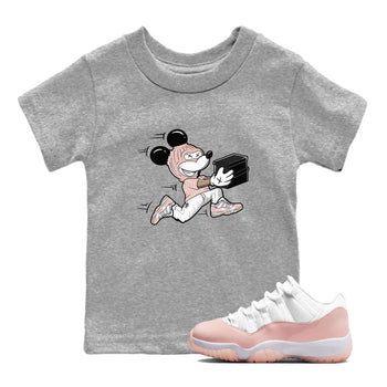 11s Legend Pink shirt to match jordans Thief Mouse sneaker tees Air Jordan 11 Legend Pink SNRT sneaker release tees baby toddler Heather Grey 1 cotton Shirt