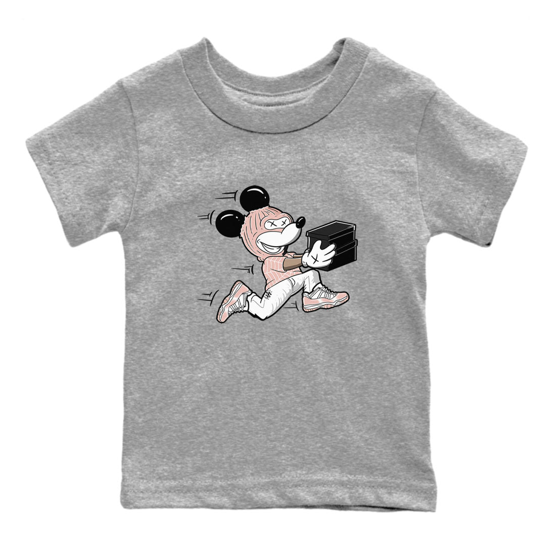 11s Legend Pink shirt to match jordans Thief Mouse sneaker tees Air Jordan 11 Legend Pink SNRT sneaker release tees baby toddler Heather Grey 2 cotton Shirt