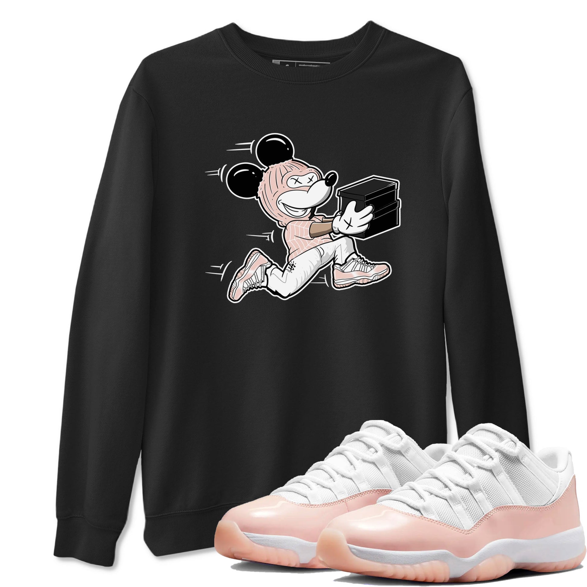11s Legend Pink shirt to match jordans Thief Mouse sneaker tees Air Jordan 11 Legend Pink SNRT Sneaker Release Tees unisex cotton Black 1 crew neck shirt