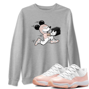 11s Legend Pink shirt to match jordans Thief Mouse sneaker tees Air Jordan 11 Legend Pink SNRT Sneaker Release Tees unisex cotton Heather Grey 1 crew neck shirt