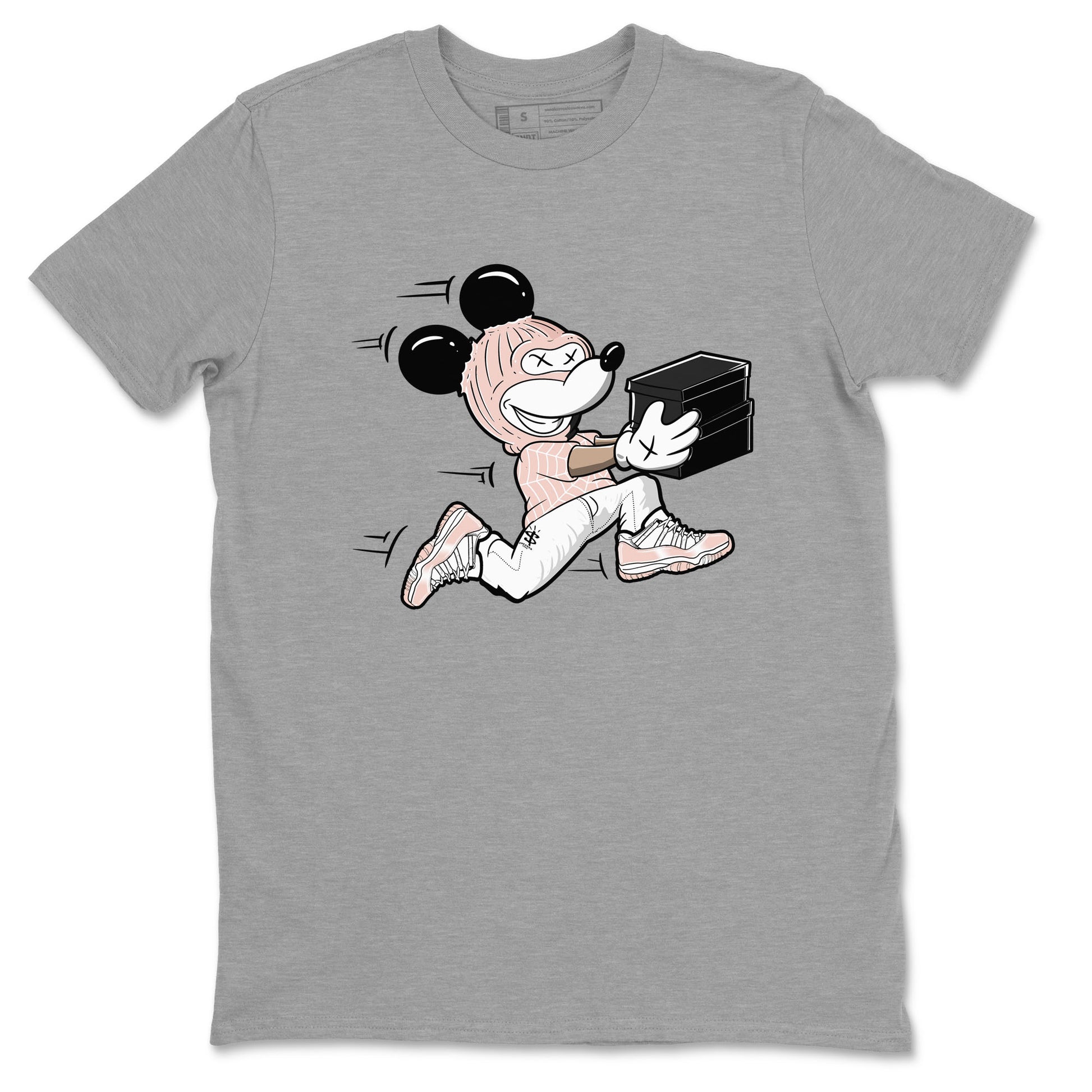 11s Legend Pink shirt to match jordans Thief Mouse sneaker tees Air Jordan 11 Legend Pink SNRT Sneaker Release Tees unisex cotton Heather Grey 2 crew neck shirt