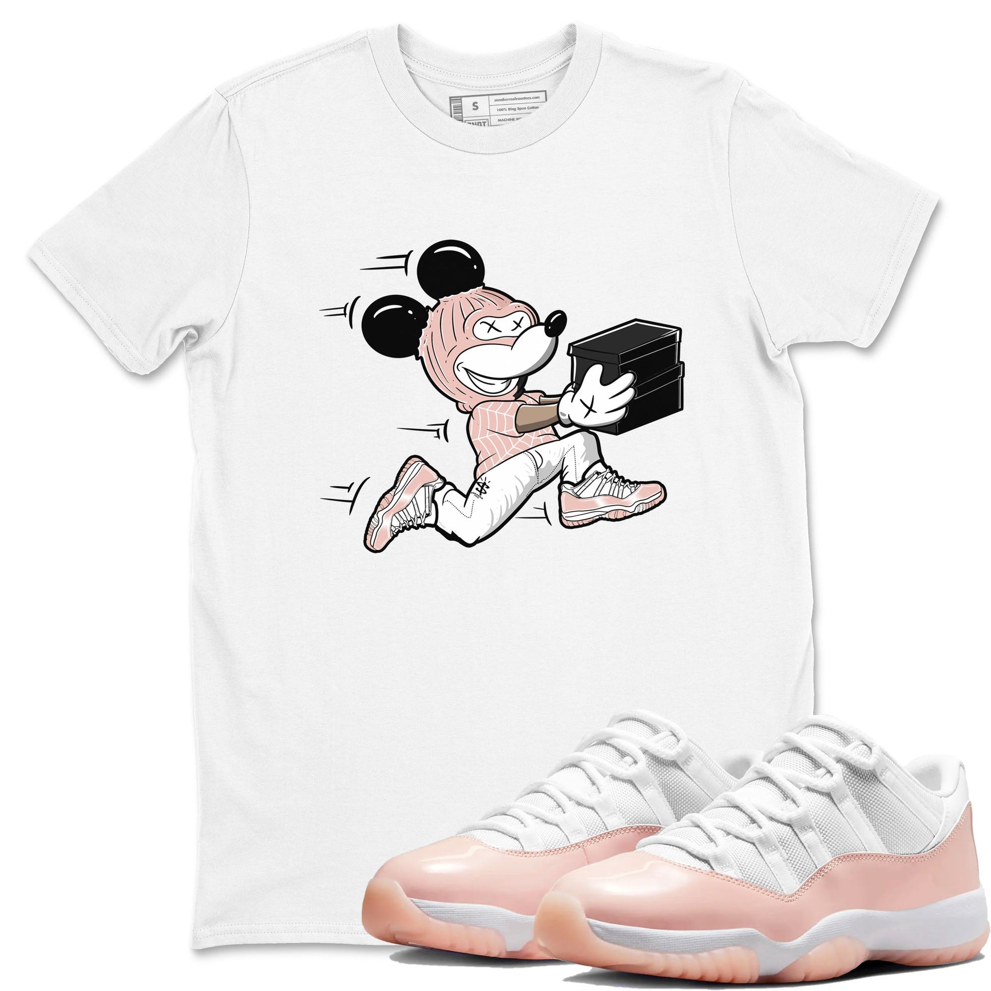 11s Legend Pink shirt to match jordans Thief Mouse sneaker tees Air Jordan 11 Legend Pink SNRT Sneaker Release Tees unisex cotton White 1 crew neck shirt