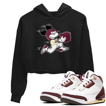 3s A Ma Maniere x Burgundy Crush shirts to match jordans Thief Mouse sneaker match teesA Ma Maniére x Air Jordan 3 "Burgundy Crush" SNRT Sneaker Tees streetwear brand Black 1 crop tee