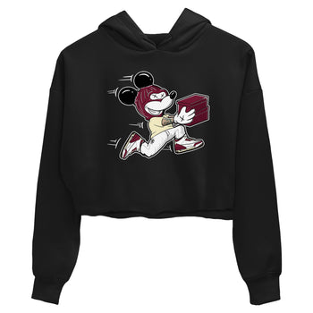 3s A Ma Maniere x Burgundy Crush shirts to match jordans Thief Mouse sneaker match teesA Ma Maniére x Air Jordan 3 "Burgundy Crush" SNRT Sneaker Tees streetwear brand Black 2 crop tee