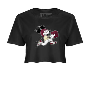 3s A Ma Maniere x Burgundy Crush shirts to match jordans Thief Mouse sneaker match teesA Ma Maniére x Air Jordan 3 "Burgundy Crush" SNRT Sneaker Tees streetwear brand Black 2 crop tee