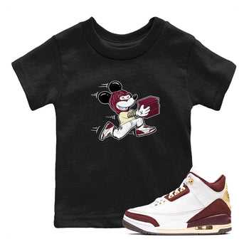 3s A Ma Maniere x Burgundy Crush shirts to match jordans Thief Mouse sneaker match teesA Ma Maniére x Air Jordan 3 "Burgundy Crush" SNRT Sneaker Tees streetwear brand Baby and Youth Black 1 cotton tee