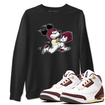3s A Ma Maniere x Burgundy Crush shirts to match jordans Thief Mouse sneaker match teesA Ma Maniére x Air Jordan 3 "Burgundy Crush" SNRT Sneaker Tees streetwear brand Black 1 unisex cotton tee